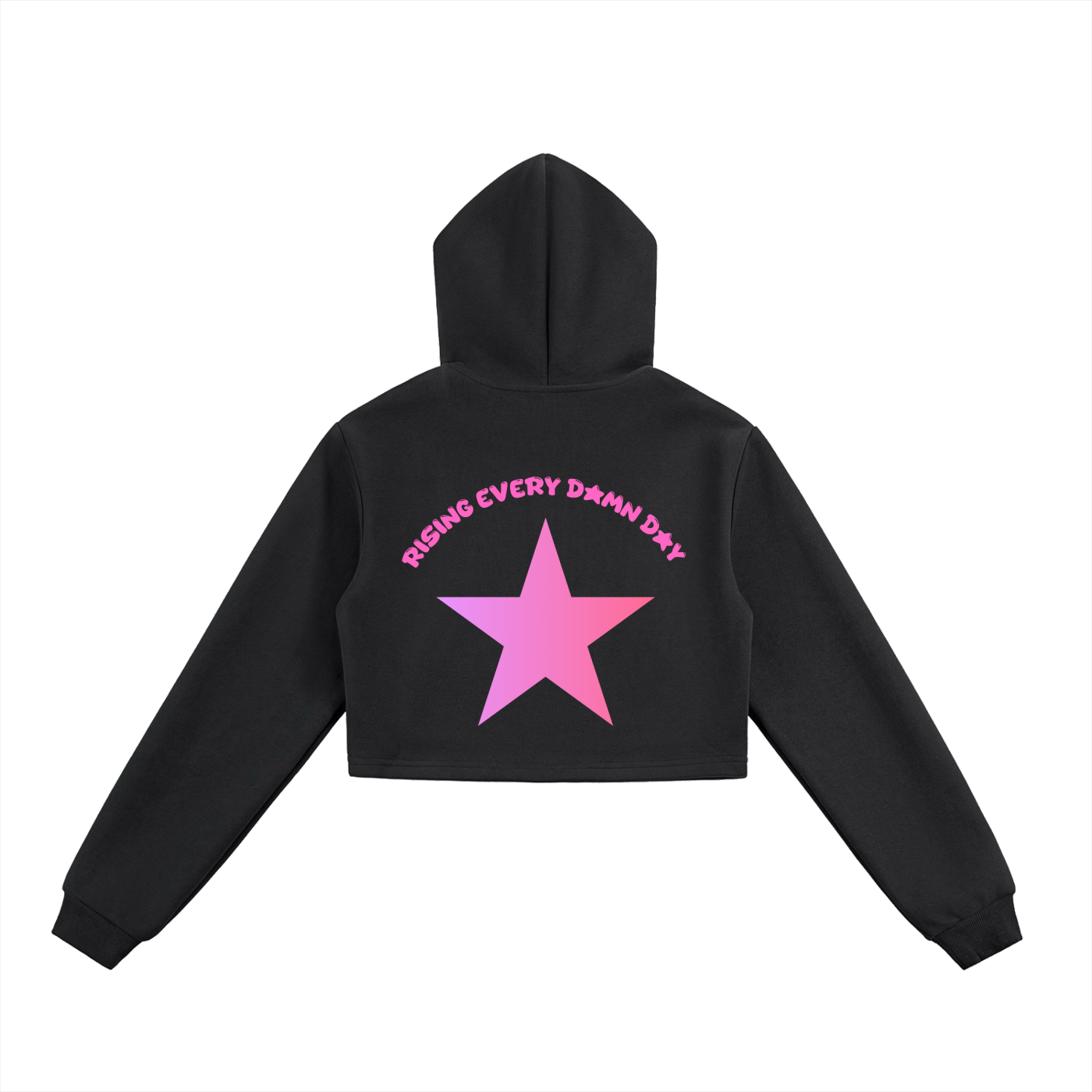 Riser Baddie Cropped Zip-Up Hoodie